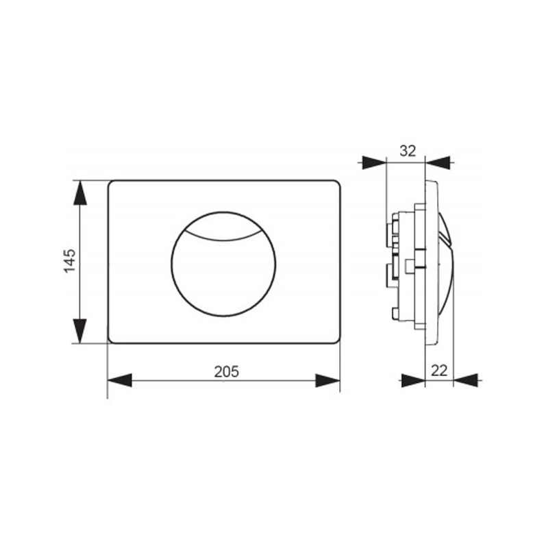 Clapeta Villeroy & Boch, ViConnect, actionare dubla, 20 x 14 x 5 cm, alb